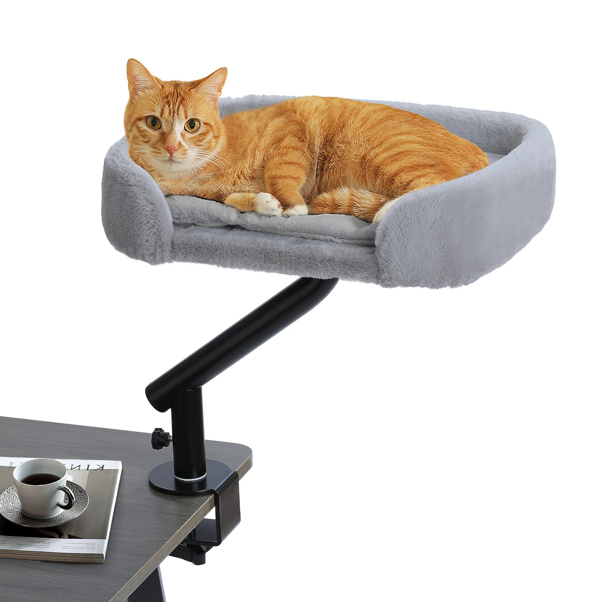 PAWZ Road Rotatable Cat Desk Bed Adjustable Plush Hammock by Annie N Poe Cattastic Supplies