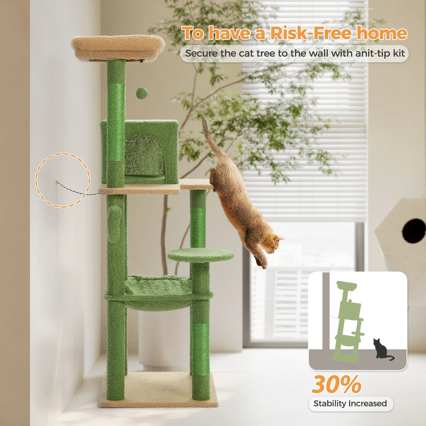 PAWZ Road Cactus Cat Tree Tower For Large Cats Perch