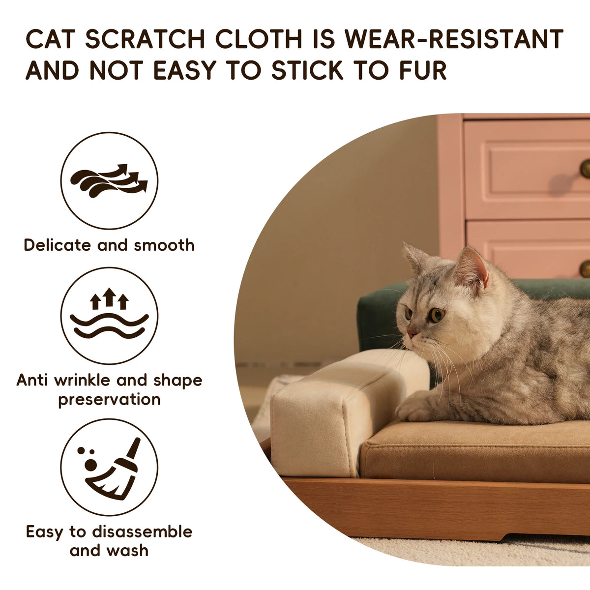 Modern Oak Veneer Pet Bed With Removable Cushion Indoor