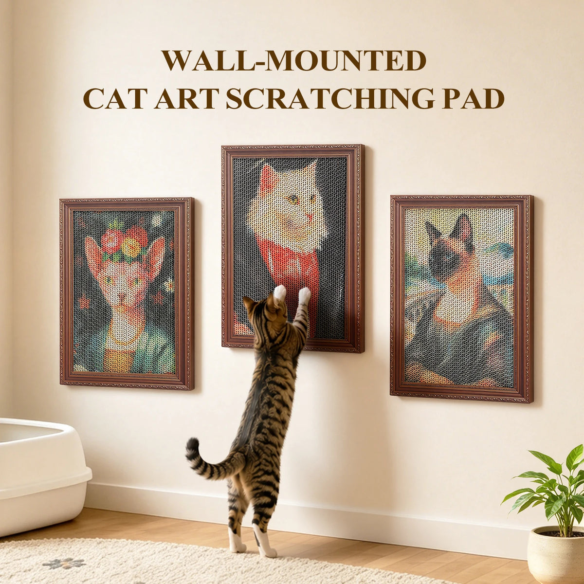 PAWZ Road 3-Pack Corrugated Cat Scratcher With Adhesive Strips