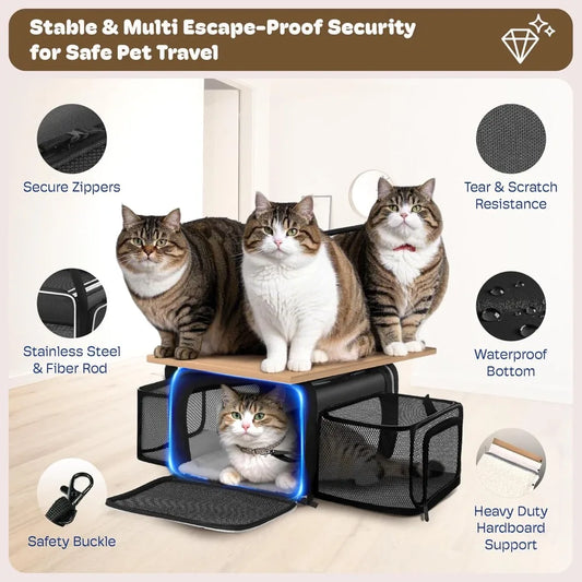 SHARLOVY Expandable Cat Carrier TSA Approved for Small Pets