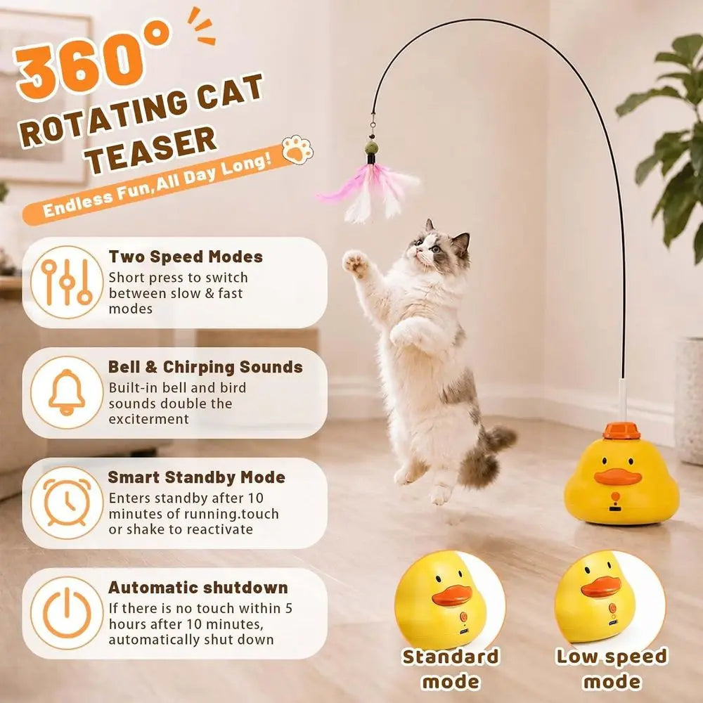 Interactive Cat Teaser Toy, SelfEntertainment Cat Toy, Indoor Cat Boredom Relief Toy, Fully Automatic 360 Rotating Interactive