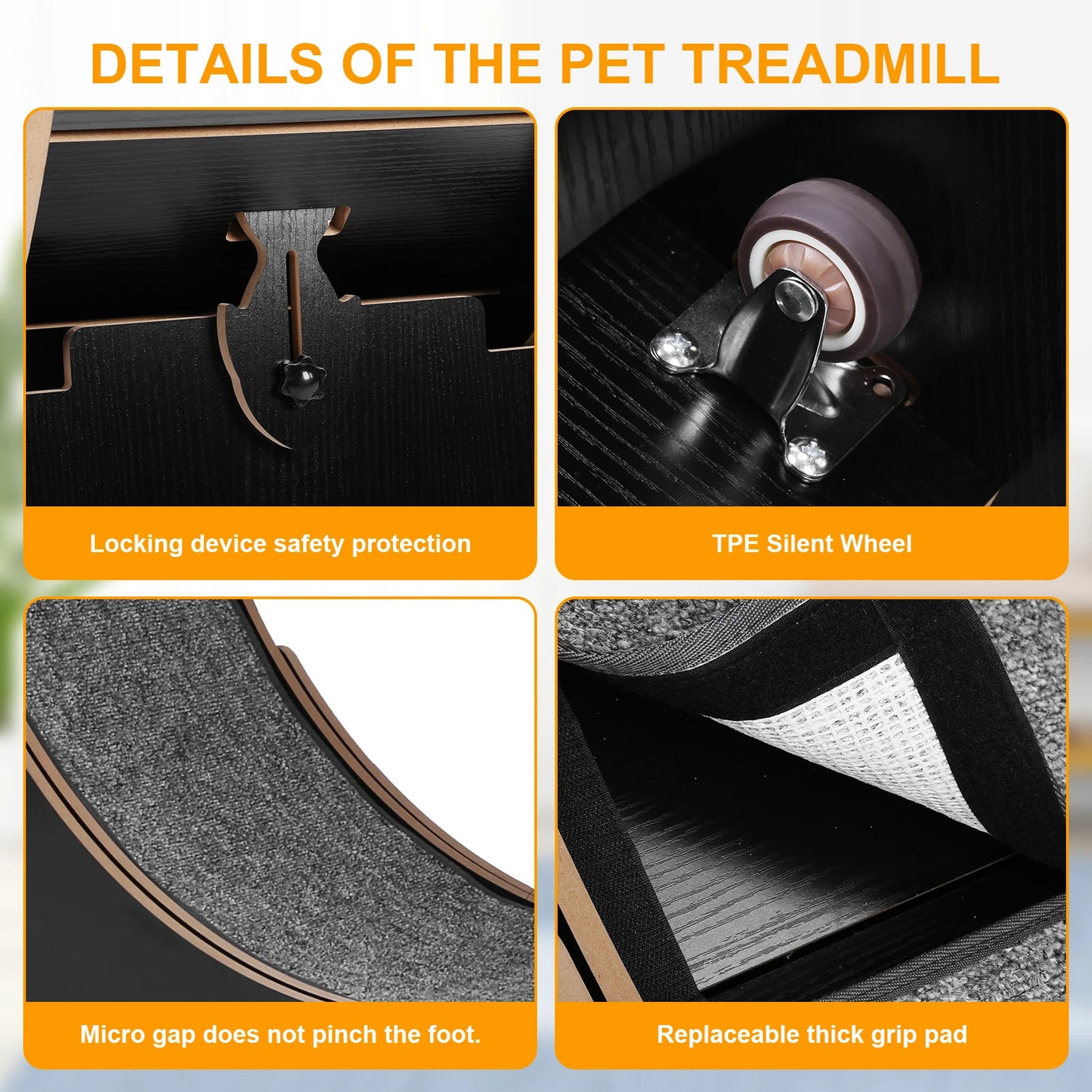 Cats Exercise Running Wheel 43inch Large Cat Running Treadmill Wheel for Indoor Cats