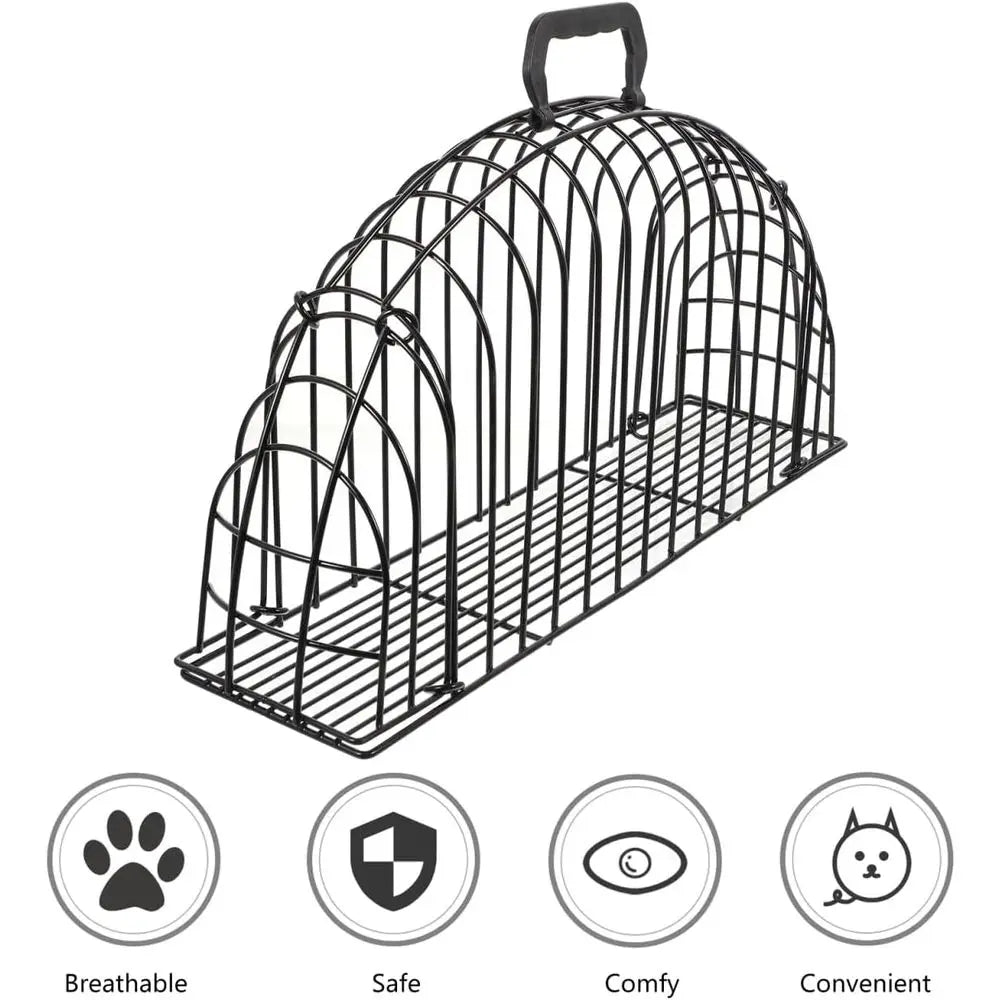 18-Inch Metal Cat Bathing and Drying Cage with Anti-Scratch Grooming Enclosure for Home Use