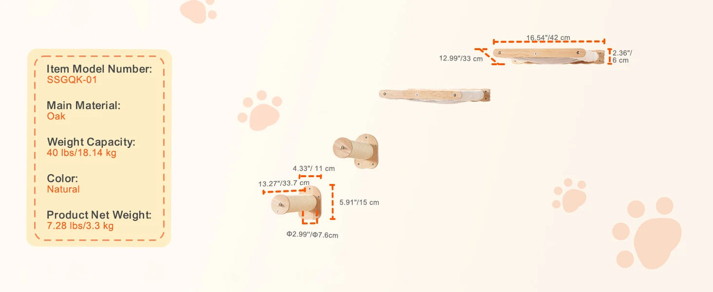 SucceBuy Cat Wall Shelves And Perches With Jumping Boards