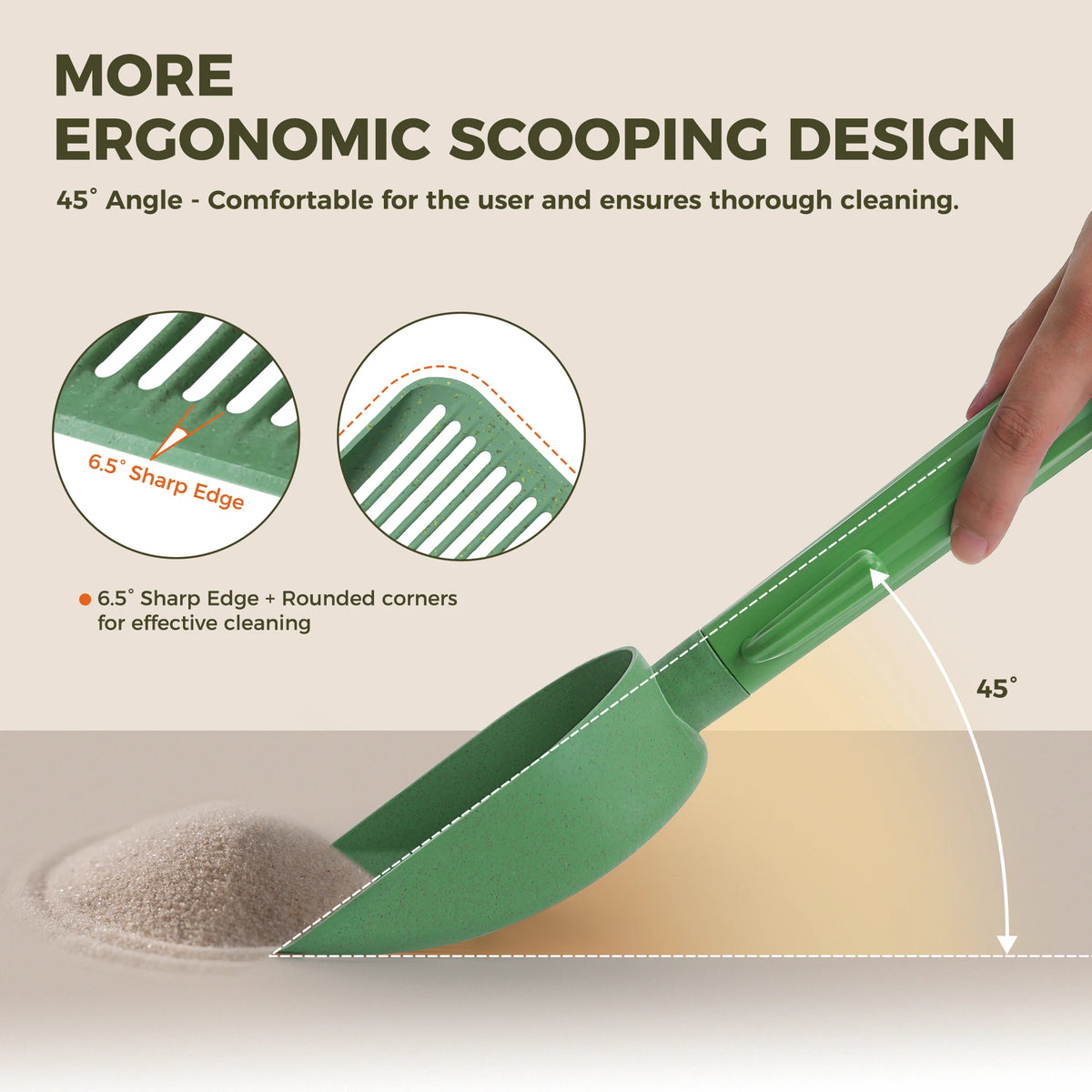 Cactus Cat Litter Scoop With Holder And Waste Bag Storage