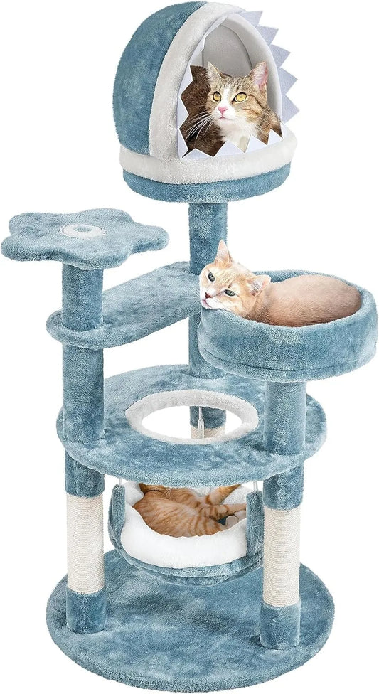 Marine Coastal Design Multi Tier Cat Tower With Bed