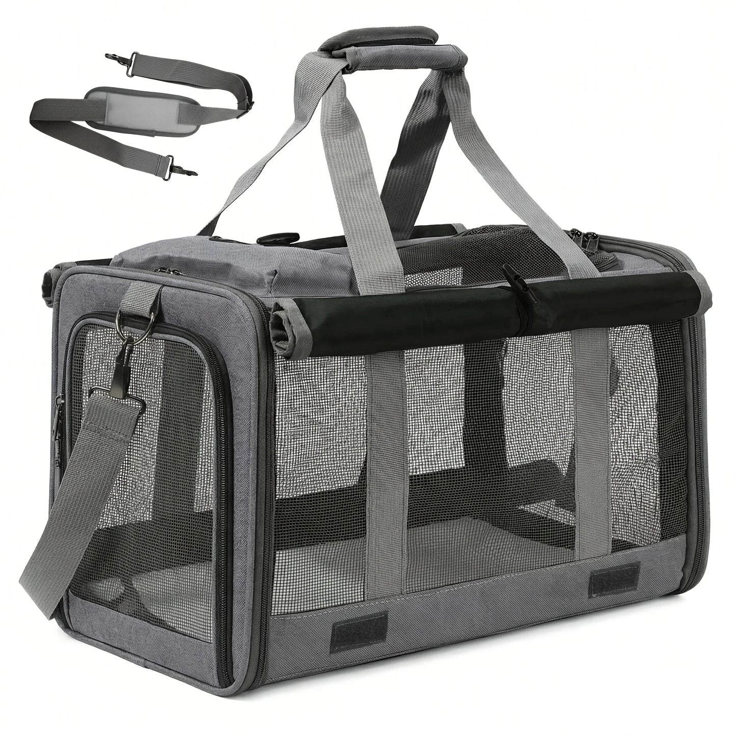 Airline Approved Soft Sided Pet Carrier With Breathable Mesh Leash