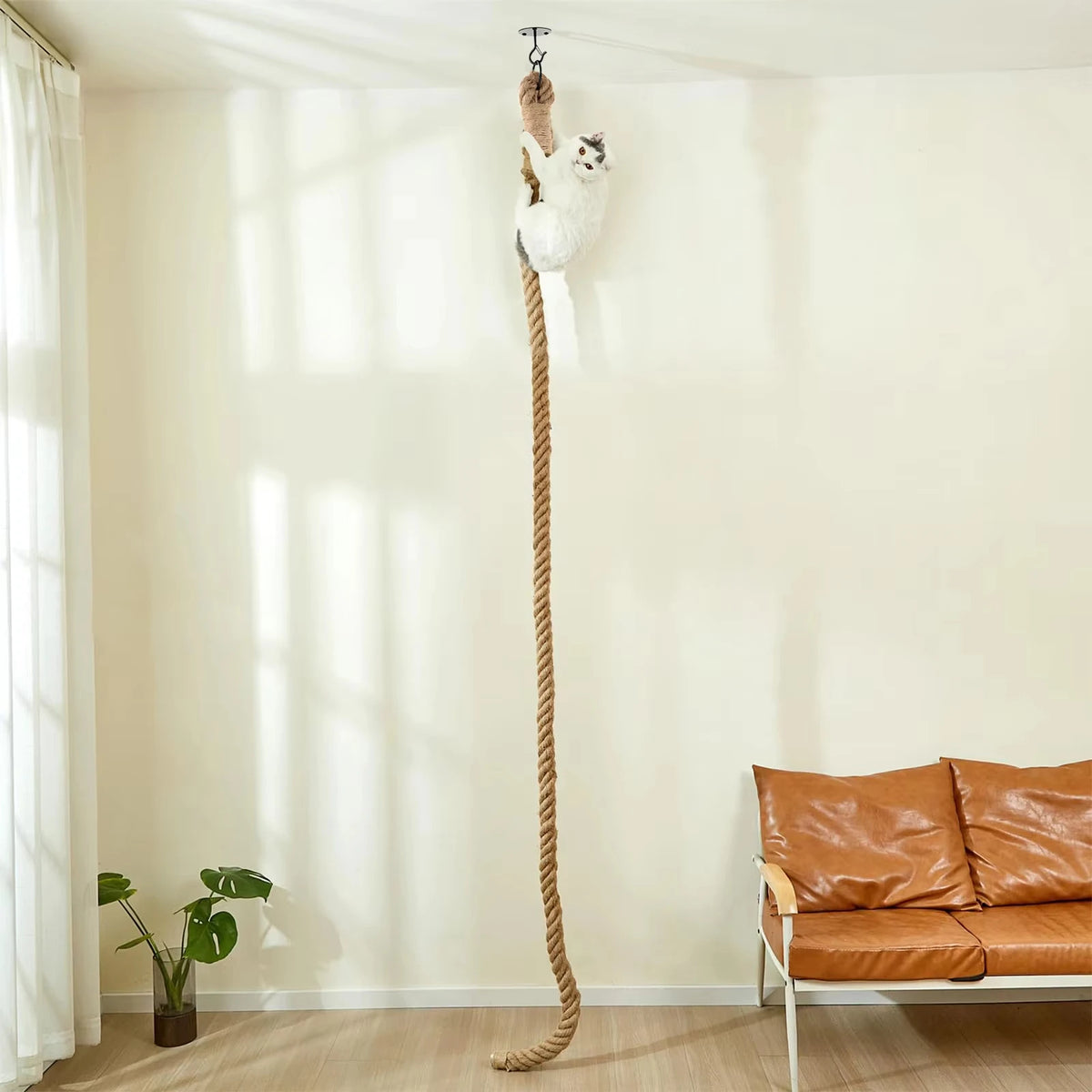 Premium Sisal Cat Climbing Rope And Indoor Interactive Scratching Post by Annie N Poe Cattastic Supplies