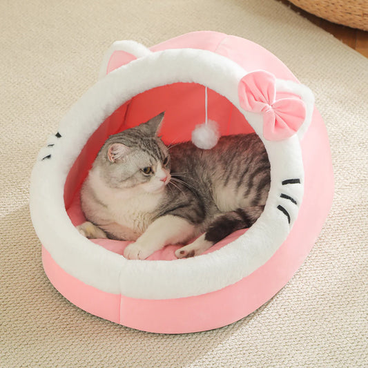 Cute And Soft Cat House Super Cat Bed Warm Deep Sleep Comfort  Cat Bed Pets Tent Cozy Cave Nest Small Dog Mat Bag
