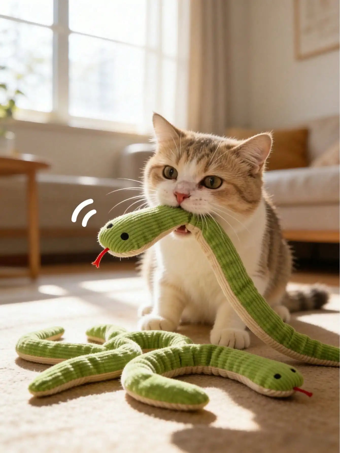 2pcs/Set Cat Toys Snake, Soft Linen Texture Rattle Stick, 13-Inch Plush Snake Toy With Realistic Rustling Sound, Interactive Hunting Toys For Cats And Small Dogs, Suitable For Various Indoor Cats And Dogs