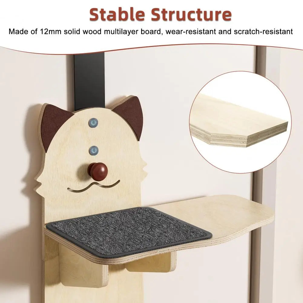 Over Door Cat Tree With Scratching Post And Climbing Shelves