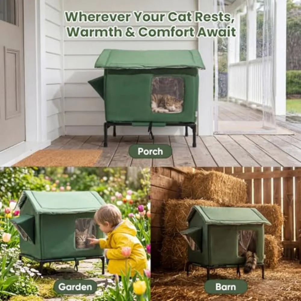 Weatherproof Outdoor Cat House Insulated Shelter For Stray Cats