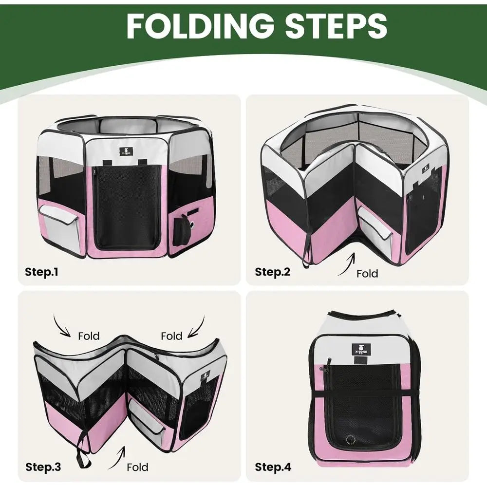Portable Pet Playpen for Dogs, Puppies, Cats, Rabbits, Chicks - Foldable Exercise Pen, Suitable for Indoor and Outdoor Use, Trav