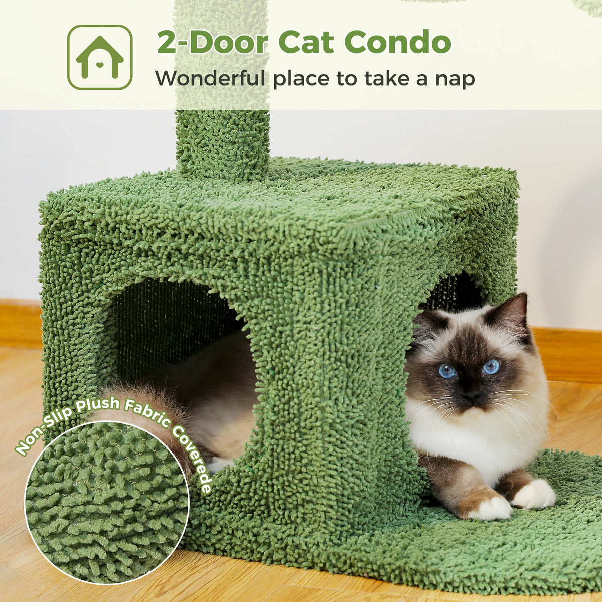 PEQULTI Cat Tree With Condo Hammock And Scratching Post