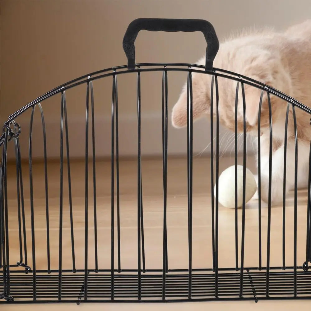 18-Inch Metal Cat Bathing and Drying Cage with Anti-Scratch Grooming Enclosure for Home Use