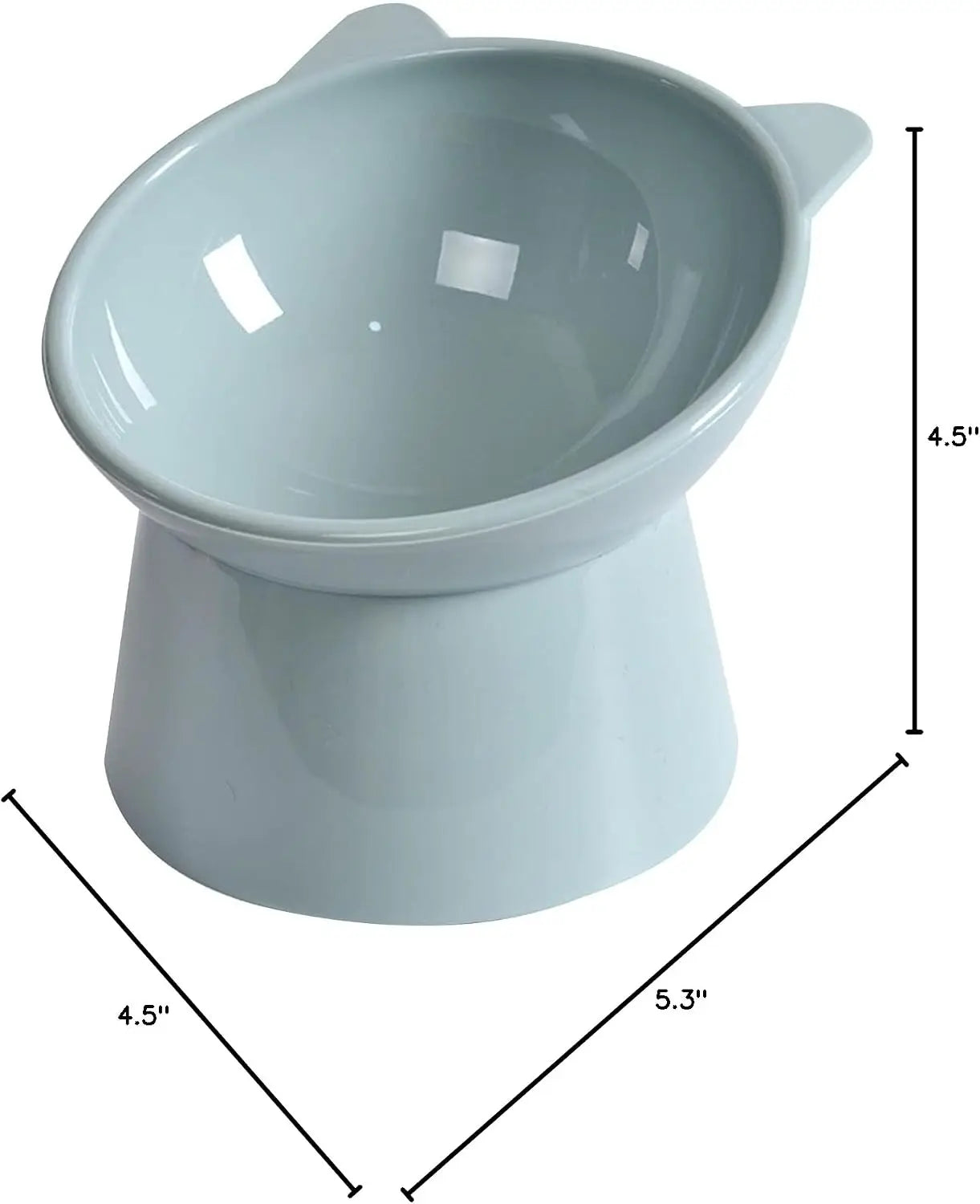Tilted Cat Food Bowl - Whisker Friendly, Anti Vomiting, Slanted, Cat Bowl, Blue