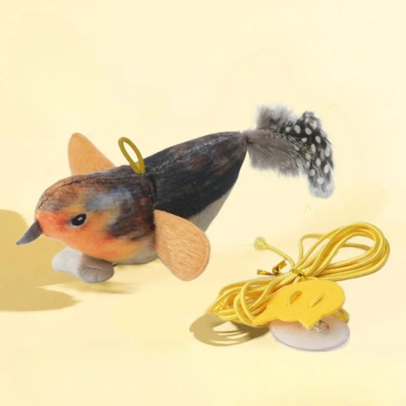 Indoor Interactive Cat Toy Bird Teaser Wall Hanging