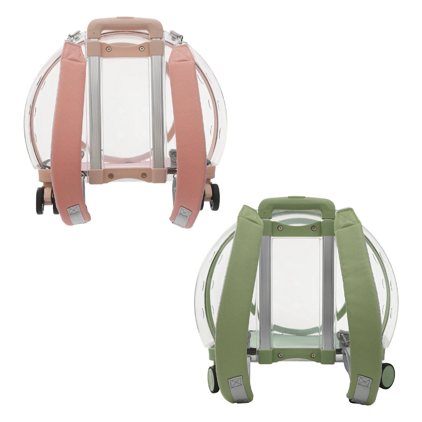 Breathable Cat Carrier With Wheels And Telescopic Handle