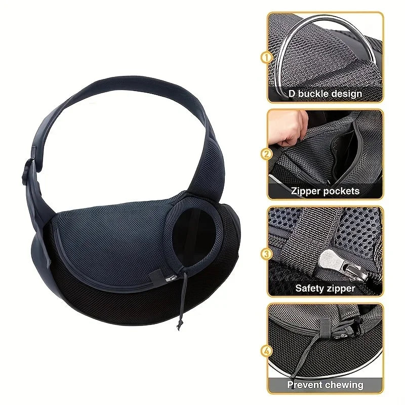 Dog Sling Carrier Breathable Mesh Backpack for Pets