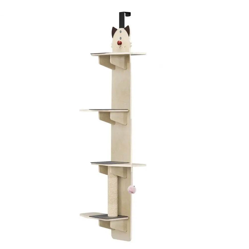 Over Door Cat Tree With Scratching Post And Climbing Shelves