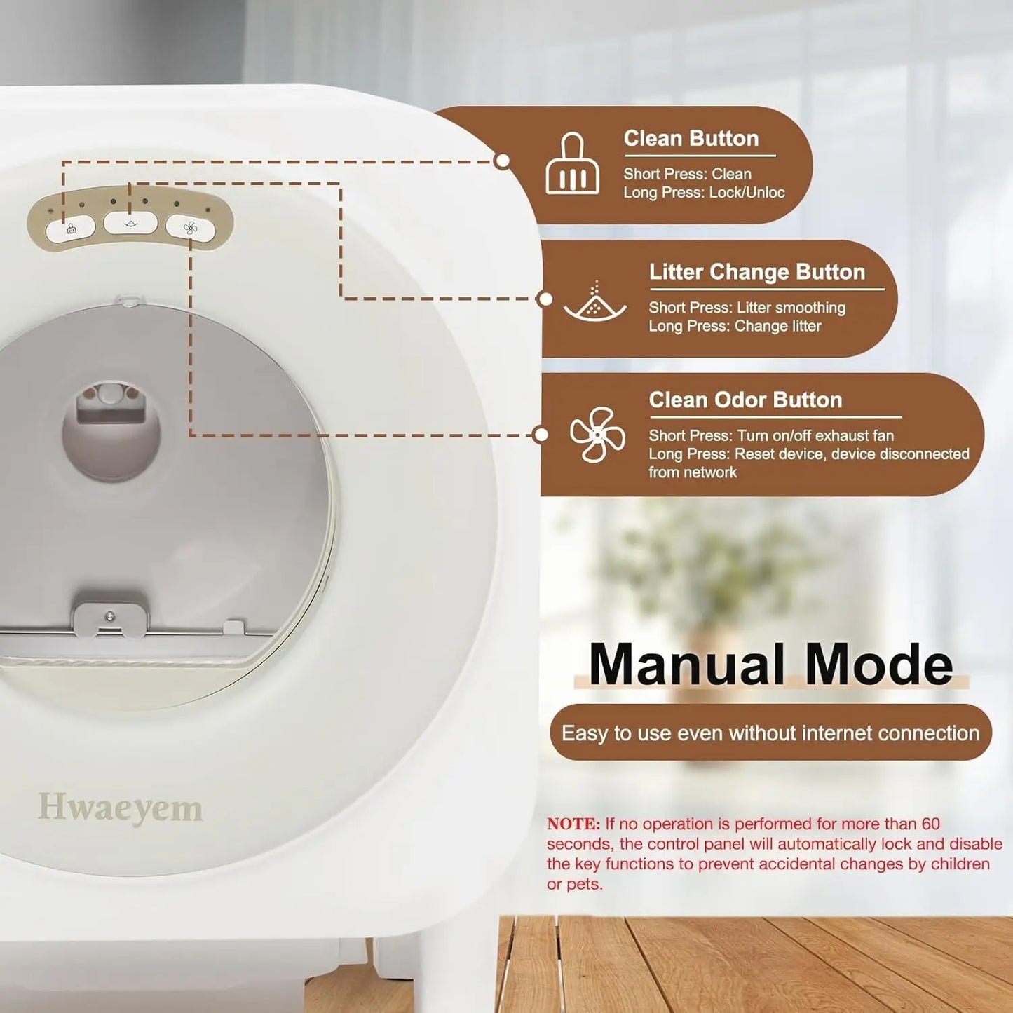 Self Cleaning Litter Box, 68L Large Capacity Automatic Cat Litter Box Self Cleaning for Multiple Cats, Automatic, Customized