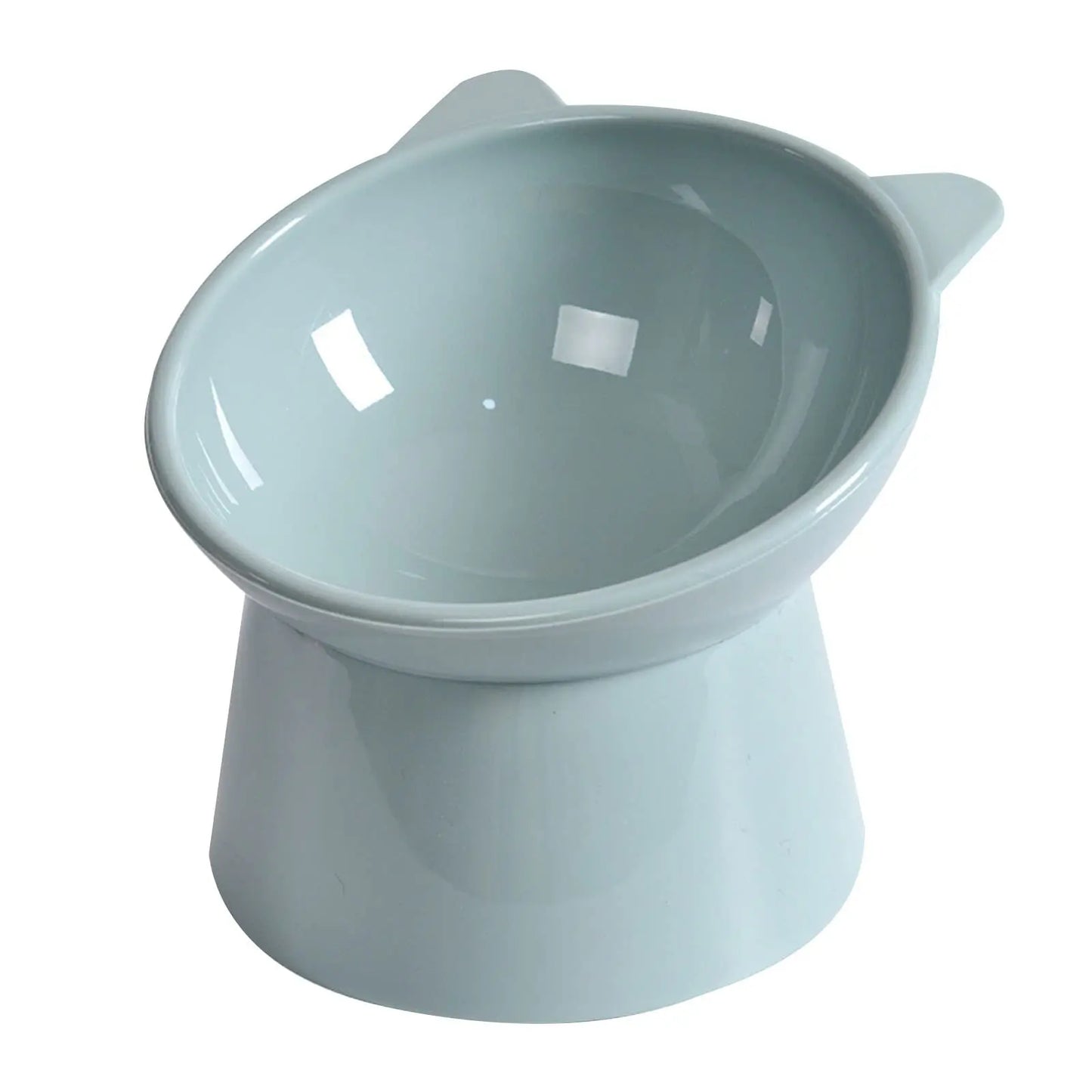 Tilted Cat Food Bowl - Whisker Friendly, Anti Vomiting, Slanted, Cat Bowl, Blue