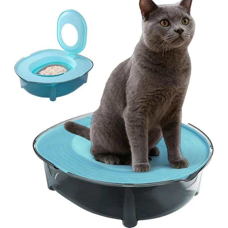 Cat Litter Box Set — Detachable, Splash-Proof, and Odor-Resistant Design — Compact Cat Toilet & Litter Pan