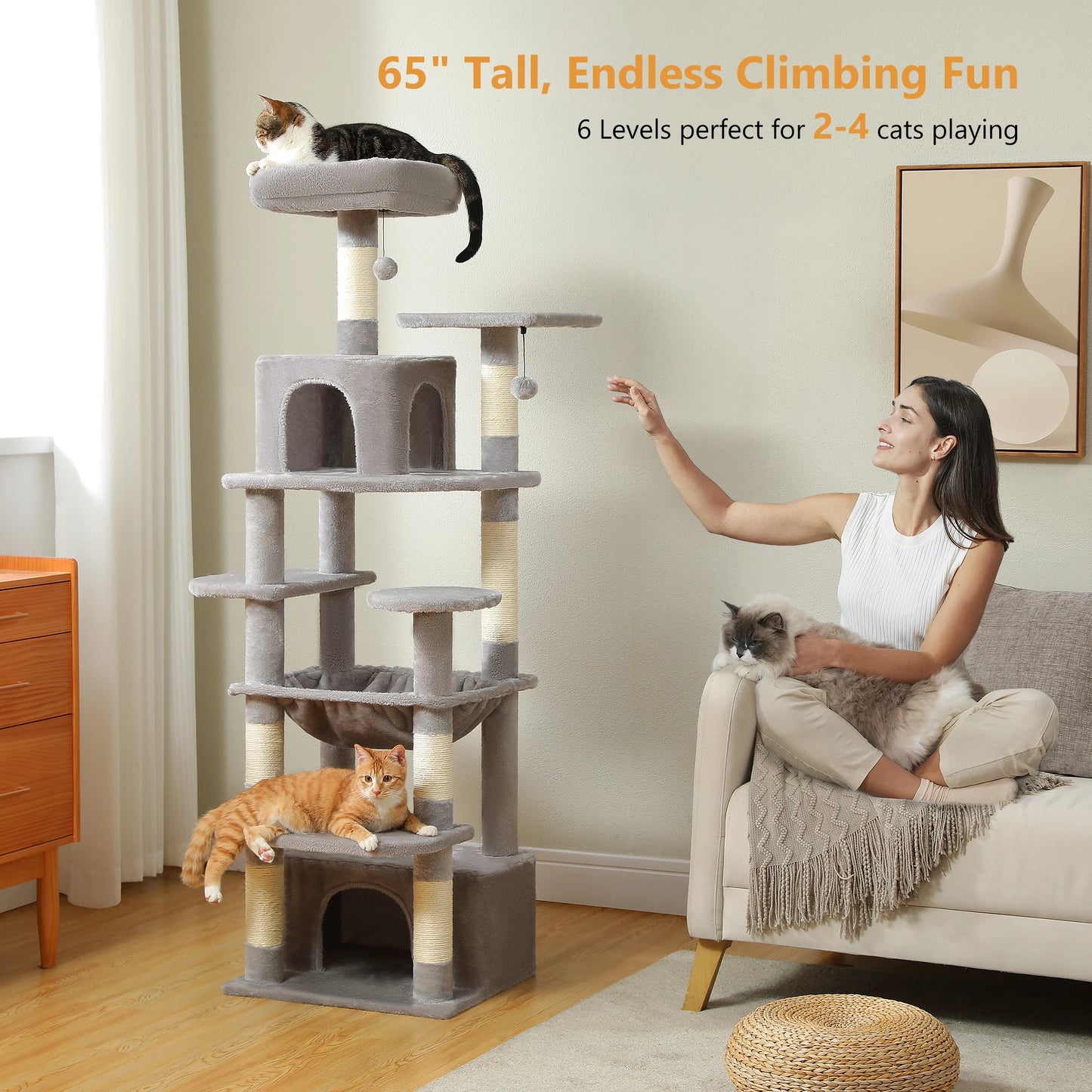 PAWZ Road Large Cat Tree and Tower for Indoor Cats