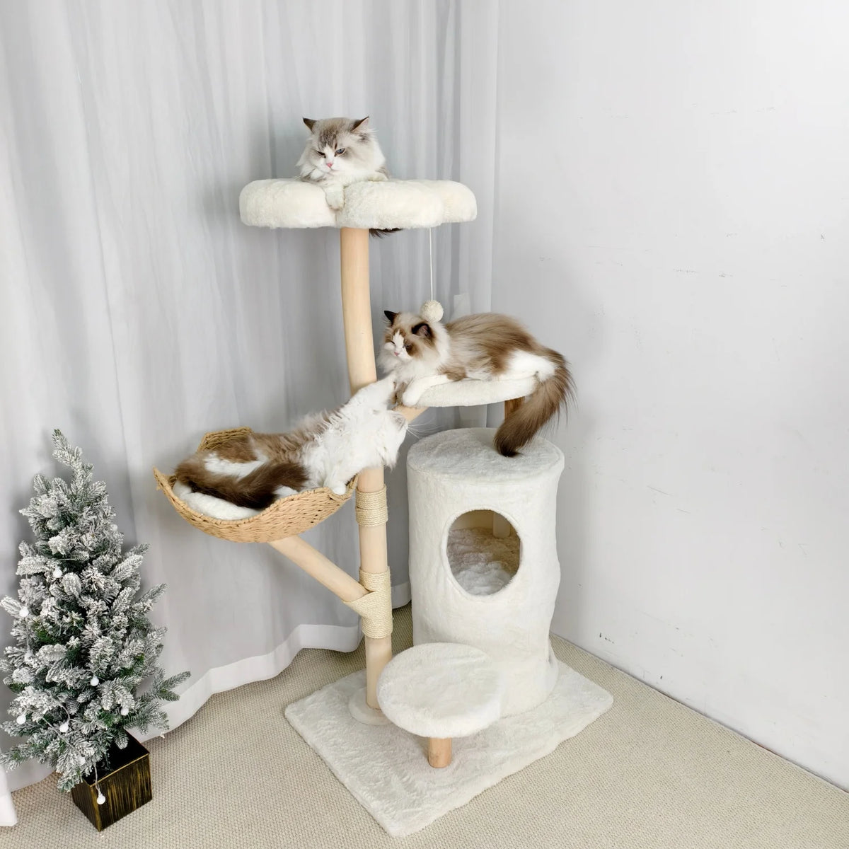BINGOPAW Multi-Level Cat Tree With Sisal Scratching Posts