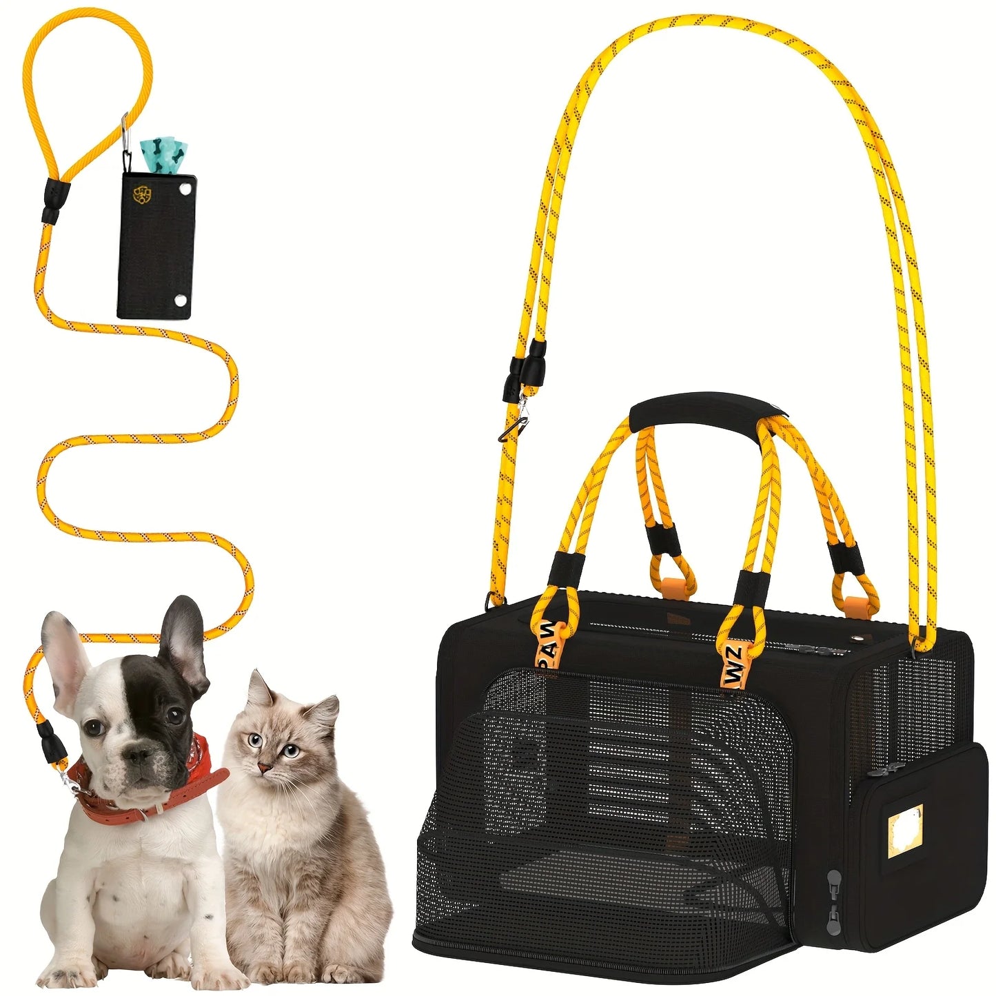 PAWZIDEA Expandable Cat Carrier With ID Card TSA Airline Approved