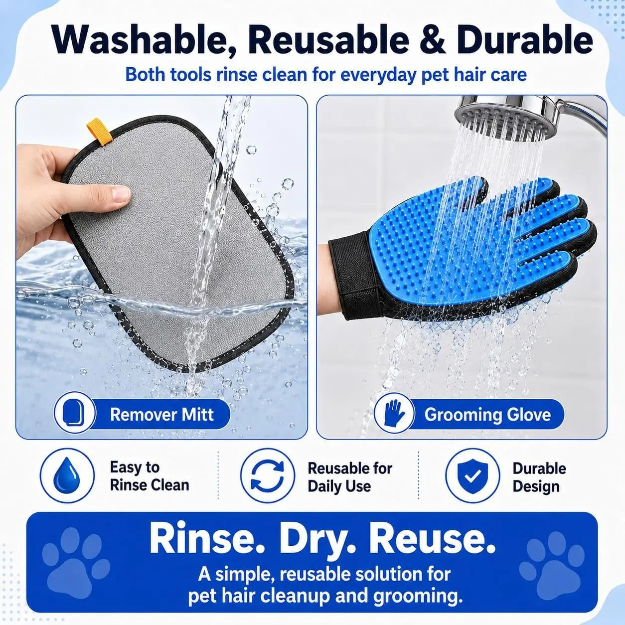 PCS Pet Hair Removal Glove and Pet Grooming Glove Kit for Cats & Dogs, Pet Hair Gloves & Dog Washing Gloves ，Reusable Magic Brush Pet Hair Remover Tool for Laundry，Carpet,Car Seat，Couch