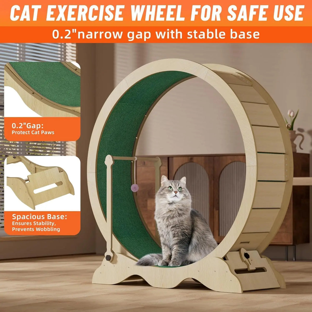 Studyset Cat Exercise Wheel With Solid Wooden Construction