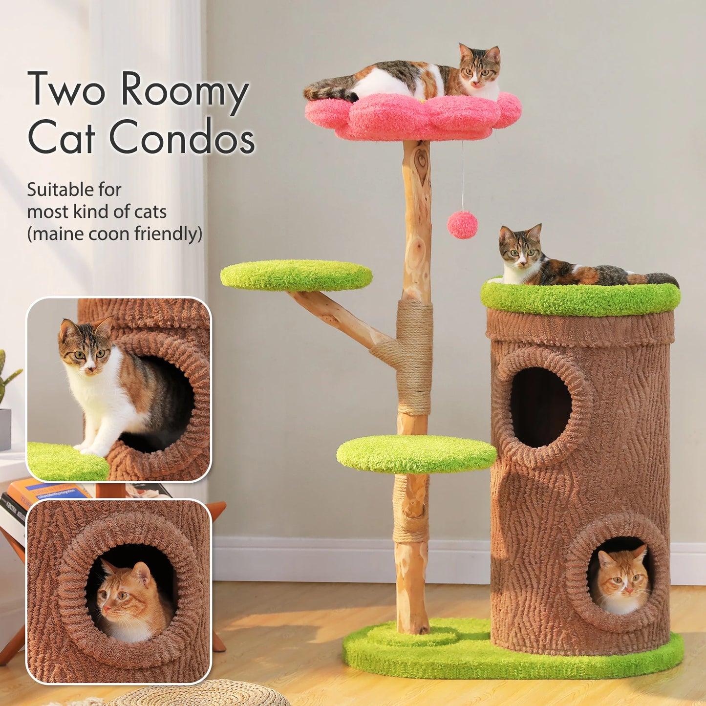 PAWZ Road Large Cat Tree With Four Condos And Scratching Post