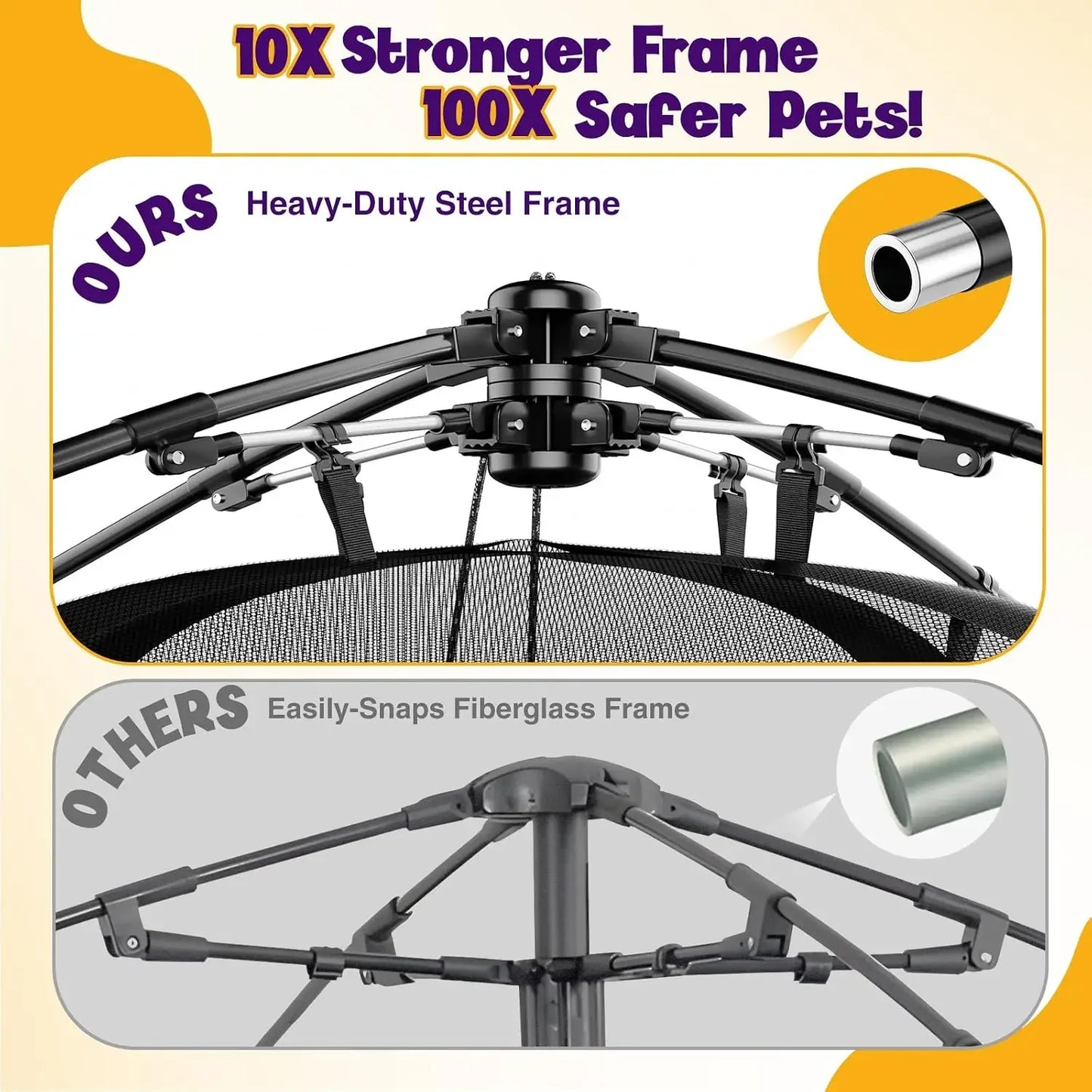 Large 2-Tier Catio Tent for Outdoor, Balcony, Camping - Foldable, Weatherproof, with Carry Bag