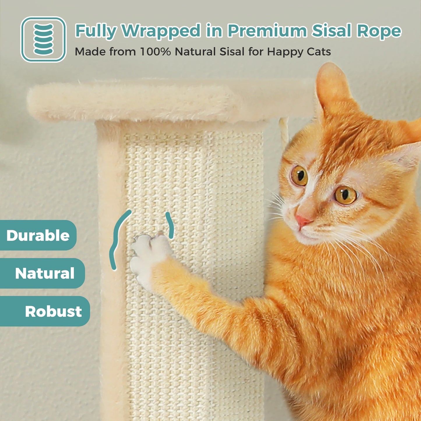 PAWZ Road Cat Scratching Post With Woven Sisal Ball Toy
