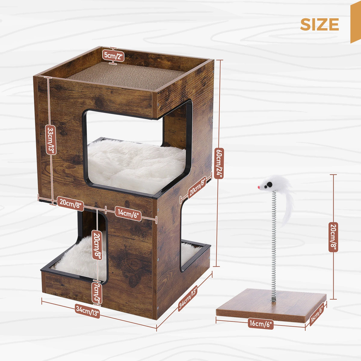PAWZ Road Modern Cat Condo With Removable Mats And Scratcher by Annie N Poe Cattastic Supplies