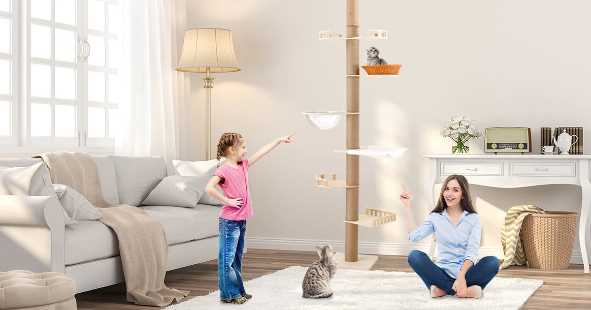 Adjustable Cat Tree With Sisal Posts Hammock And Cozy Capsule