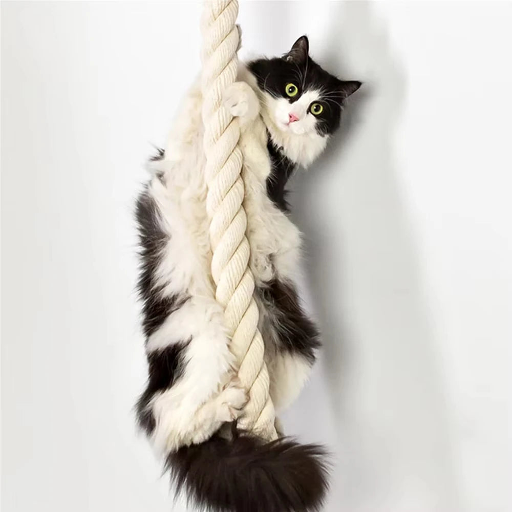 CWV Wall Mounted Cat Scratching Climbing Shelf With Sisal Rope