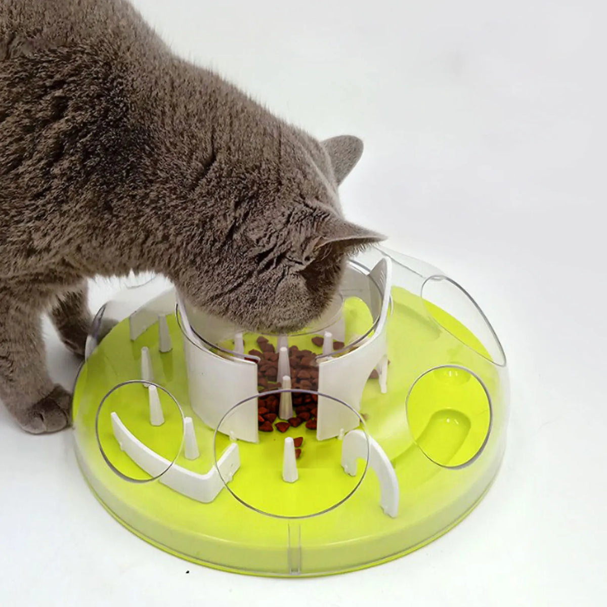 Interactive Cat Puzzle Feeder Slow Food Dispenser Toy For Cats by Annie N Poe Cattastic Supplies