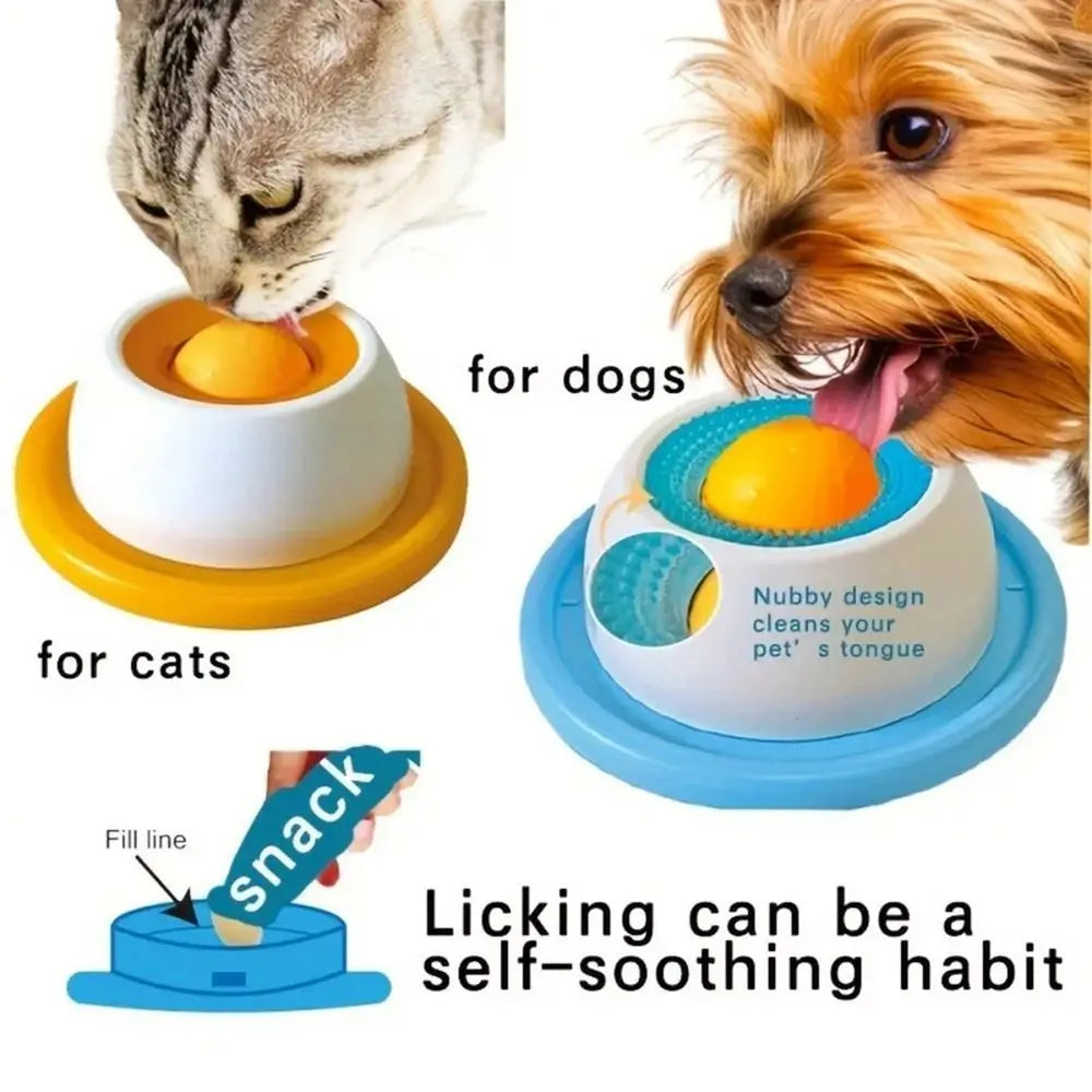Slow Feeder Puzzle Toy Interactive Lick Mat With Yogurt Spot For Cats And Dogs Teeth Cleaning Treat Dispenser Boredom Relief Sl