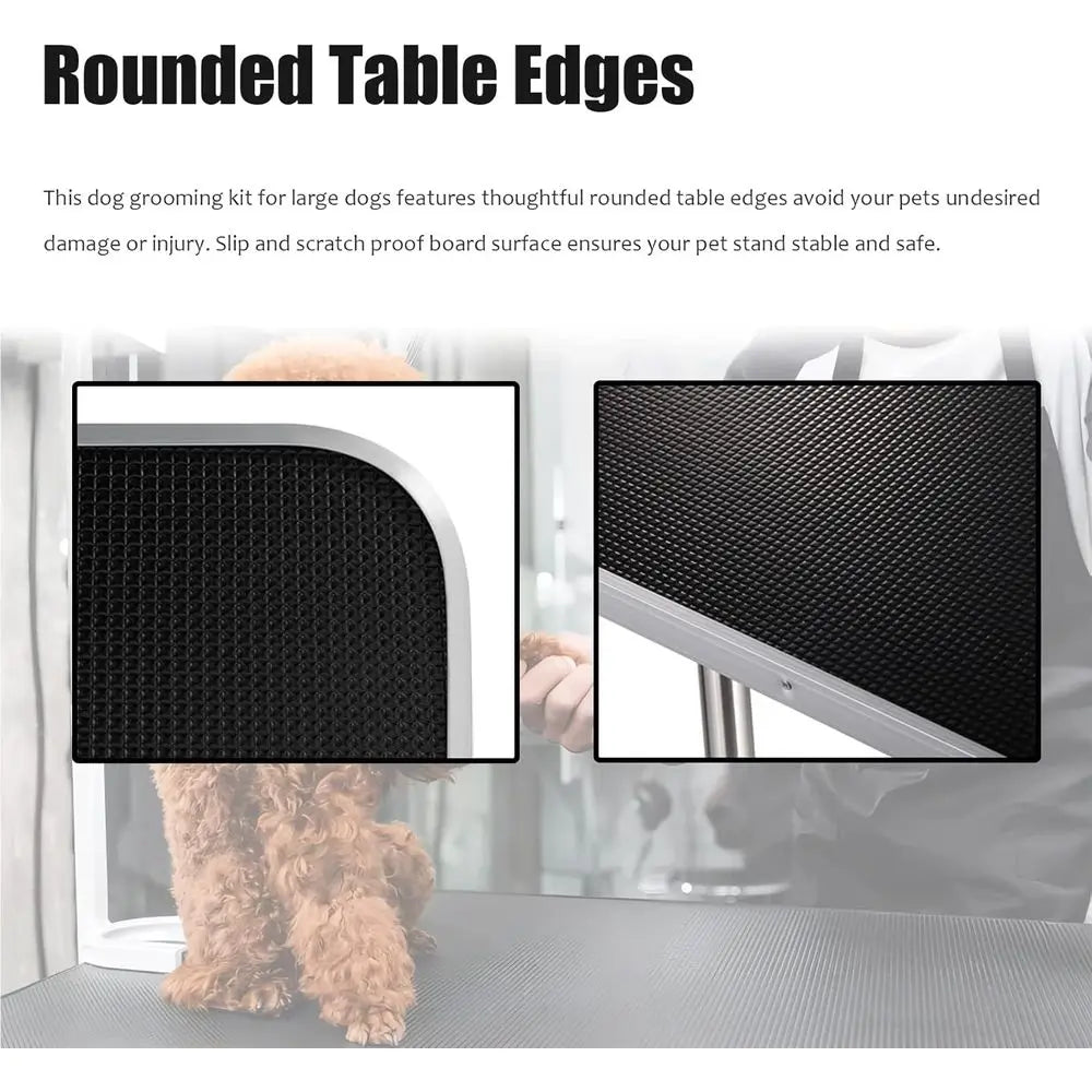 Adjustable Pet Grooming Table With Arm Noose And Mesh Tray Heavy Duty