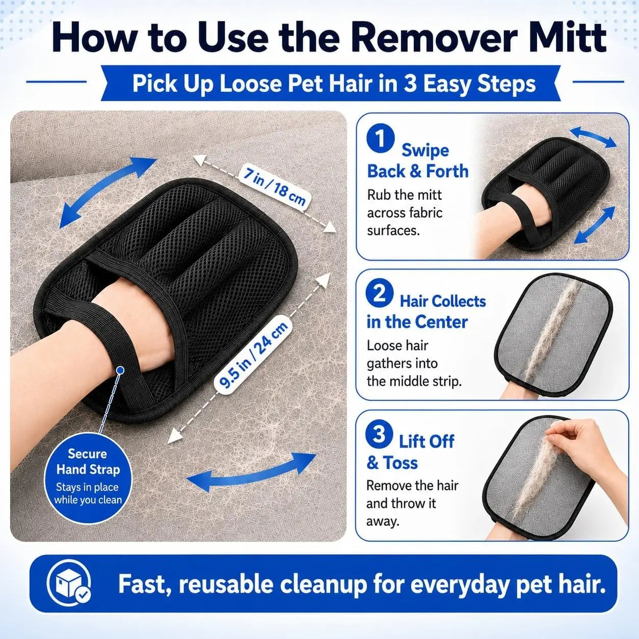 PCS Pet Hair Removal Glove and Pet Grooming Glove Kit for Cats & Dogs, Pet Hair Gloves & Dog Washing Gloves ，Reusable Magic Brush Pet Hair Remover Tool for Laundry，Carpet,Car Seat，Couch