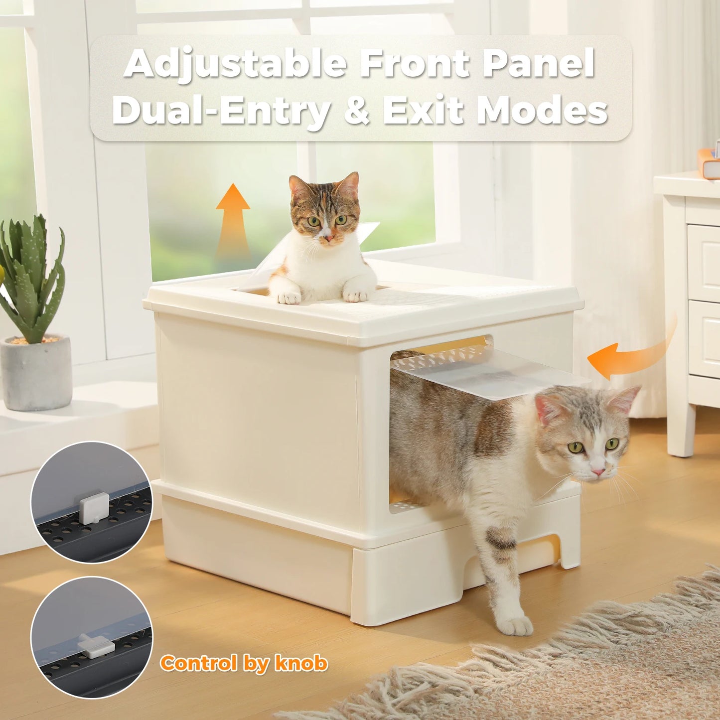 Enclosed Cat Litter Box With Scoop Large Indoor Cat Toilet