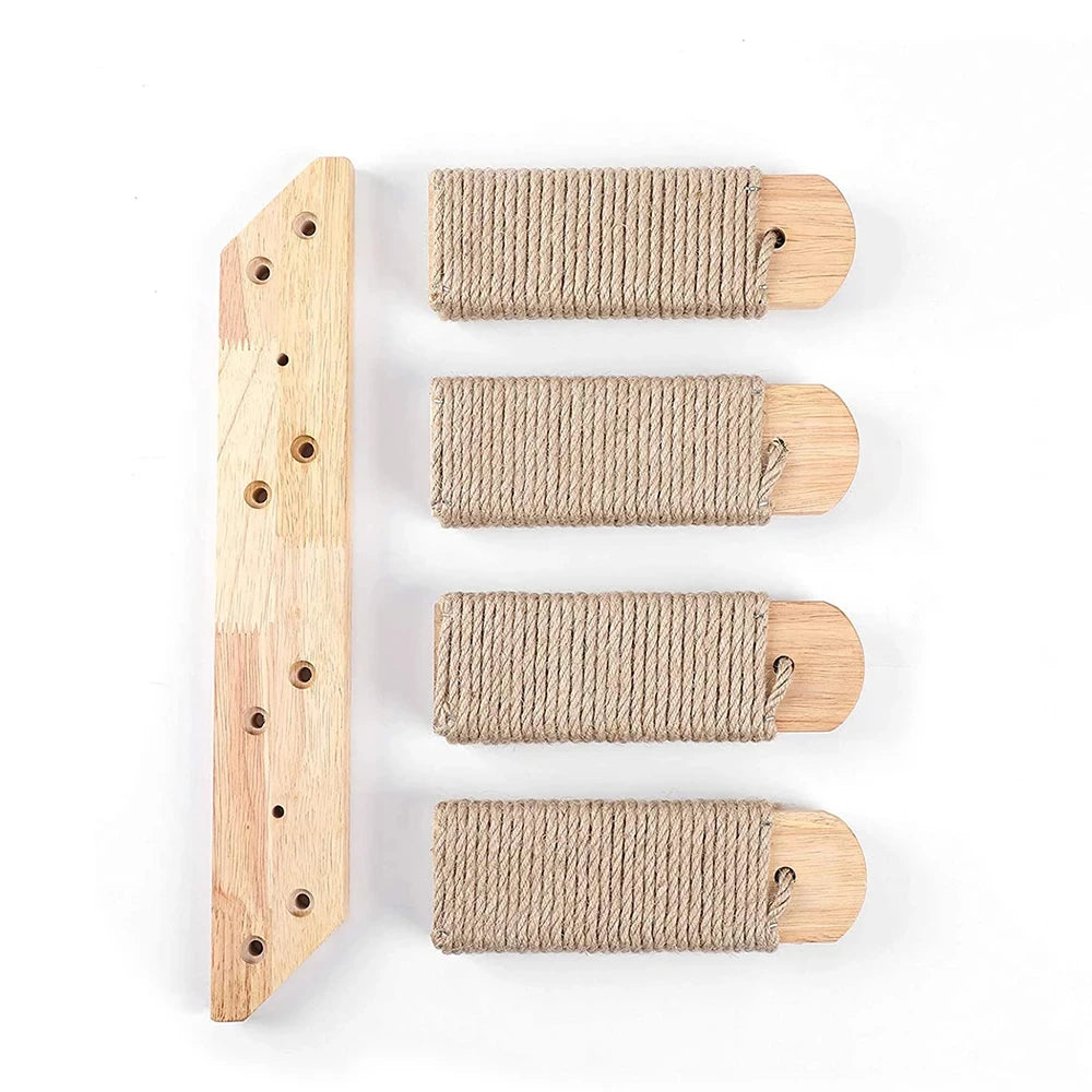 CWV Wall Mounted Cat Climbing Shelf With Sisal Scratching Post