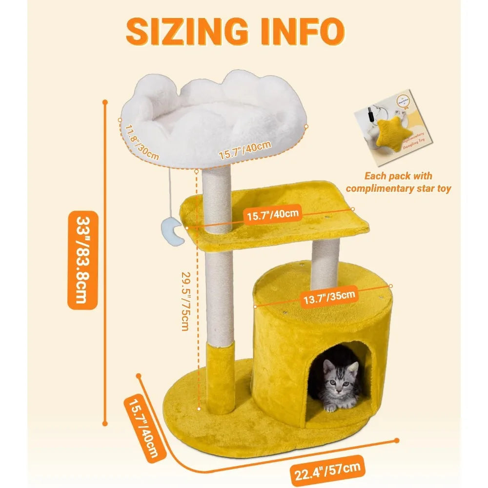 NBVCX Multi Level Cat Tree Tower With Cozy Padded Bed by Annie N Poe Cattastic Supplies