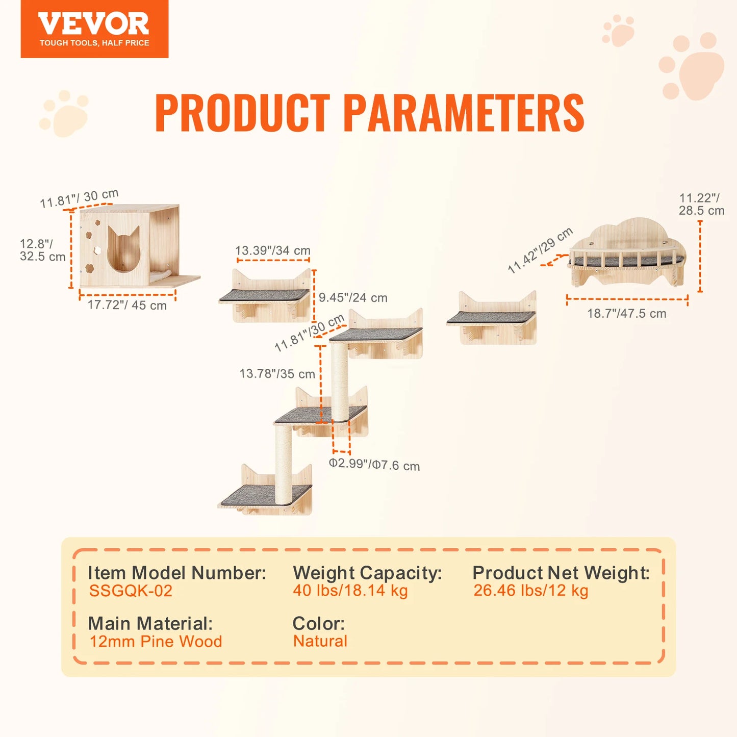 SucceBuy Cat Wall Shelves And Perches With Jumping Boards