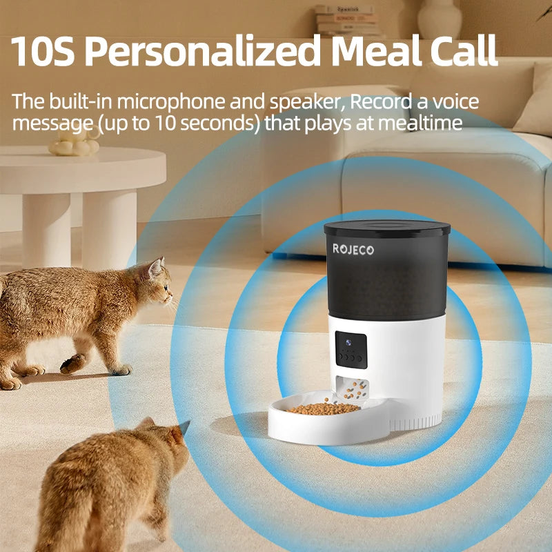 ROJECO Automatic Cat Feeder With Camera Video And Remote Control