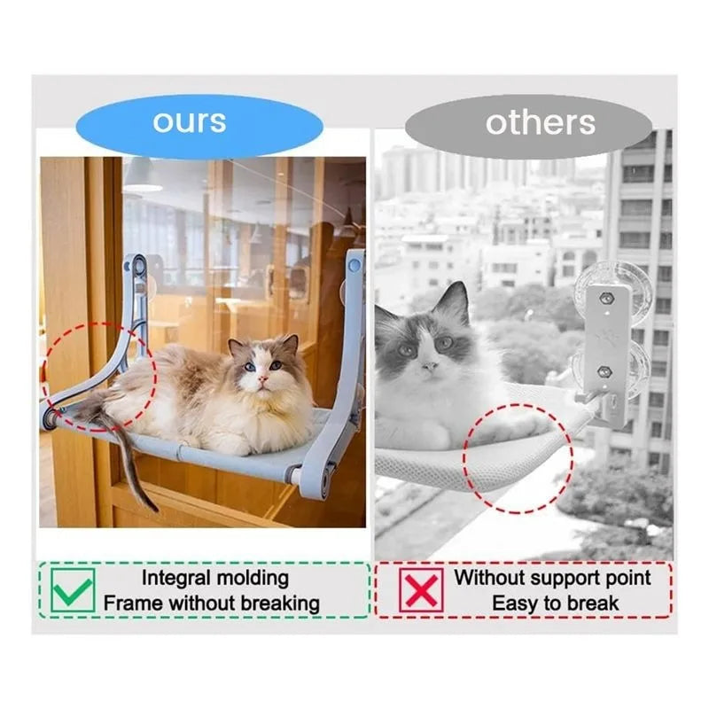 Cat Window Perch Hammock With Strong Suction Cups And Soft Cushion