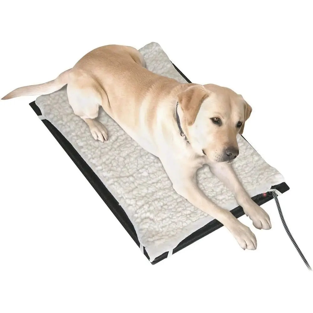 arm InnovatHM-80M 17 x 24 Inch Plastic Heated Pet Mat with leece Cover and Heavy Duty Anti Chew Cord Protector or Dogs, Cats, an